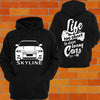 Nissan R33 Skyline Hoodie (front) - Chaotic Customs