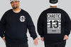 Lucky 13 Stripe Chaotic King Size Crew Neck Jumper 2Xl - 5XL