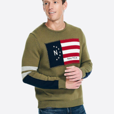 Nautica Re-edition Aran Flag Knit Sweater
