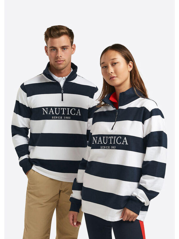 Nautica Spinnaker Collection Bar Stripe ¬º Zip Jumper