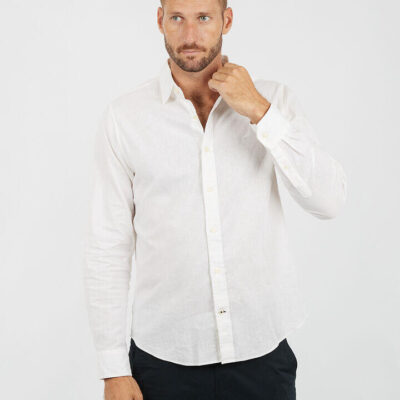 Nautica Essentials Collection Long Sleeve Linen Shirt