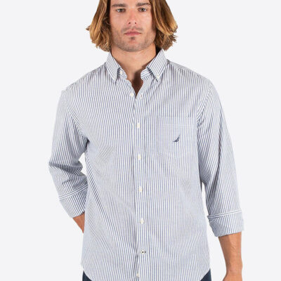 Nautica Long Sleeve Oxford Stripe Shirt