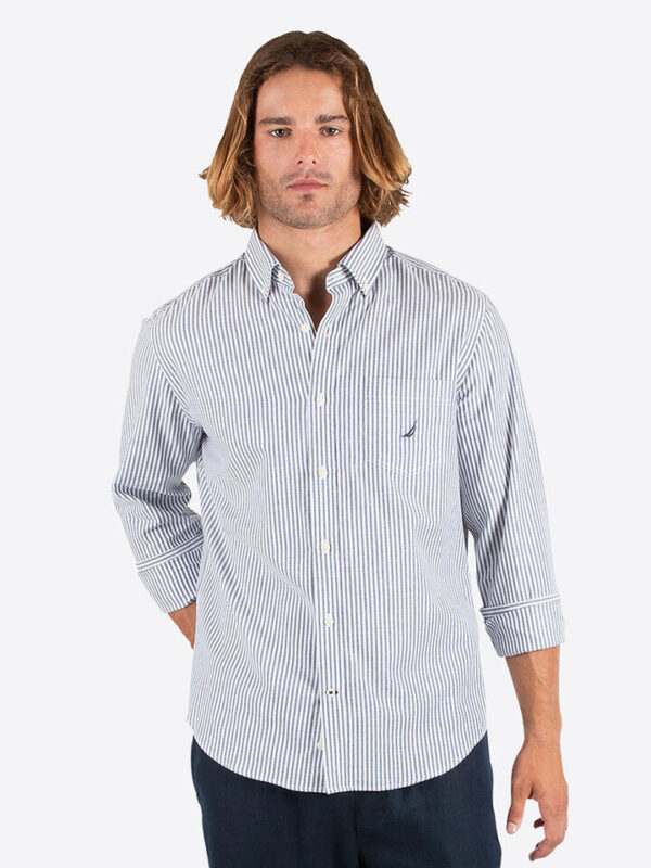 Nautica Long Sleeve Oxford Stripe Shirt