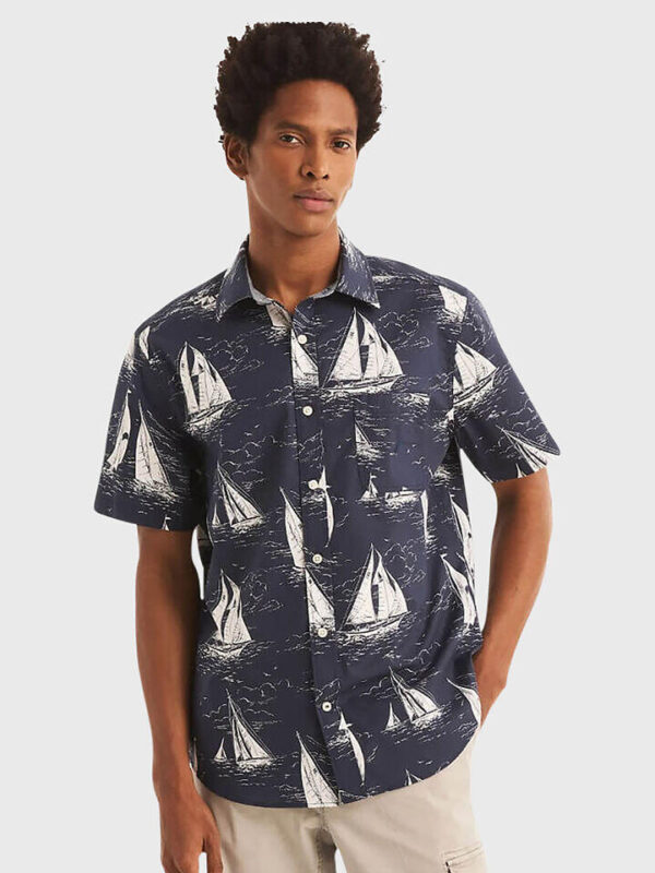 Nautica Sustainably Crafted Sail Print Short Sleeve Shirt