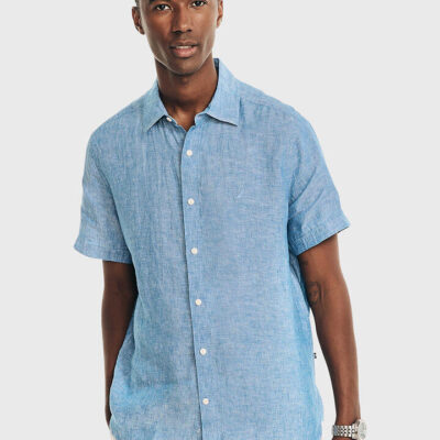 Nautica Essentials Collection Short Sleeve Linen Shirt
