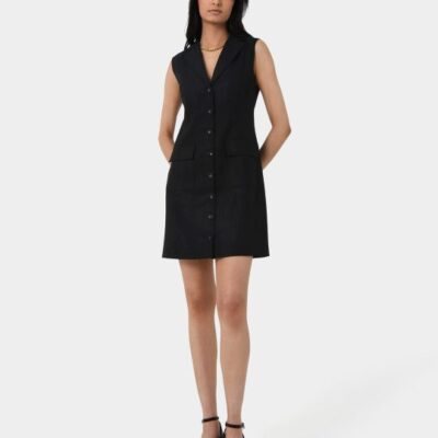 Forcast Valeria Buttoned Linen Dress
