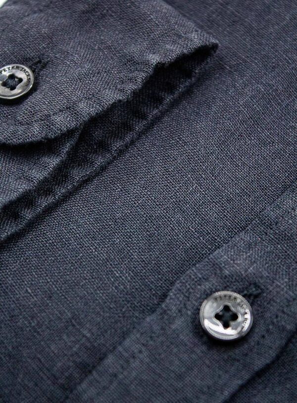 Verano Black Washed Linen Shirt L - Peter Jackson