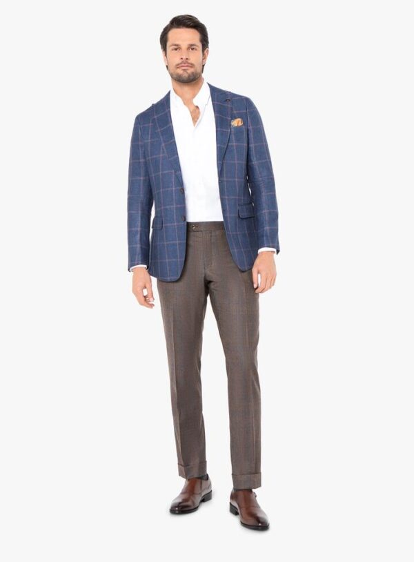 Portici Indigo Mulberry Check Jacket  - Peter Jackson