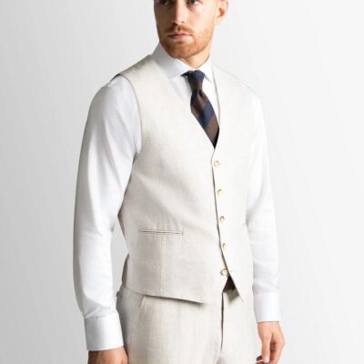Cayman Sand Linen Vest 120 - Peter Jackson
