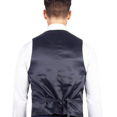 Tiber Navy Linen Vest 100 - Peter Jackson