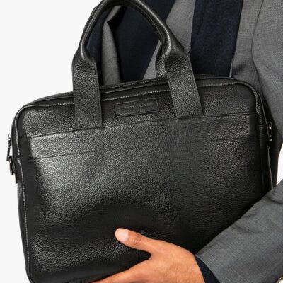 Aldo Black Leather Briefcase  - Peter Jackson
