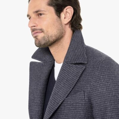 Asiago Navy Wool Pile Overcoat S - Peter Jackson
