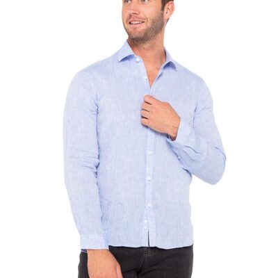 Verano Blue Washed Linen Shirt S - Peter Jackson