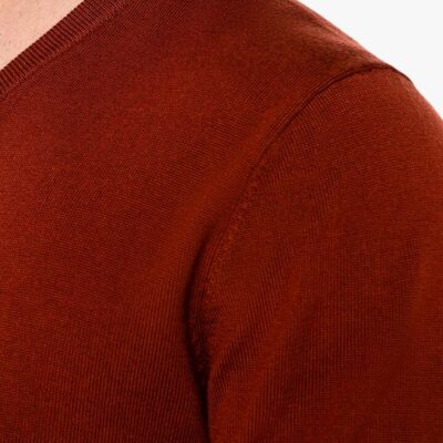 Arco Cognac Merino V-Neck Knit L - Peter Jackson