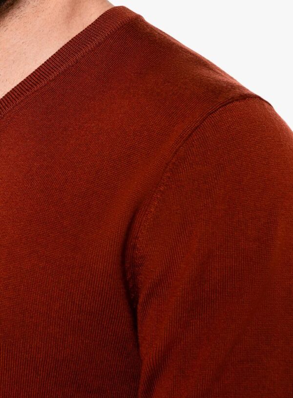 Arco Cognac Merino V-Neck Knit L - Peter Jackson