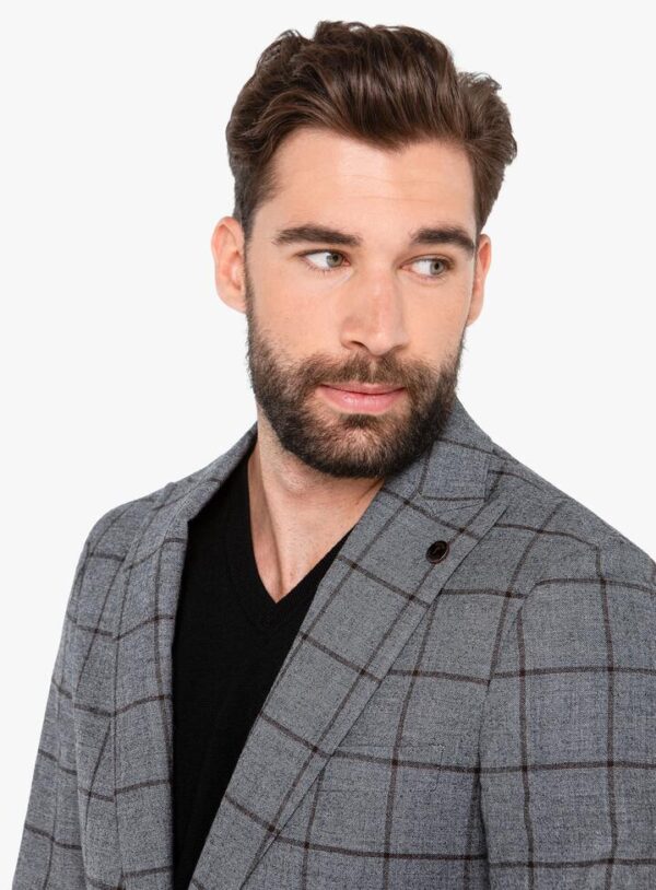 Rodrigo Grey Oxblood Check Suit  - Peter Jackson