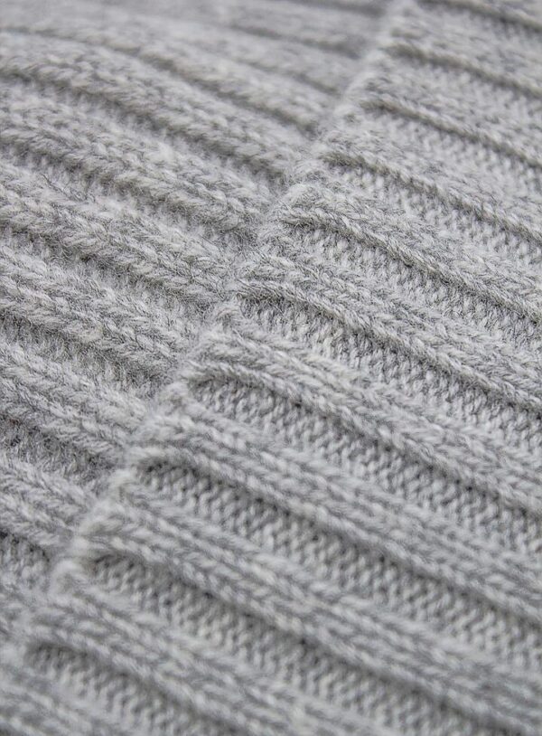 Oatmeal Wool-Cashmere Ribbed Beanie  - Peter Jackson