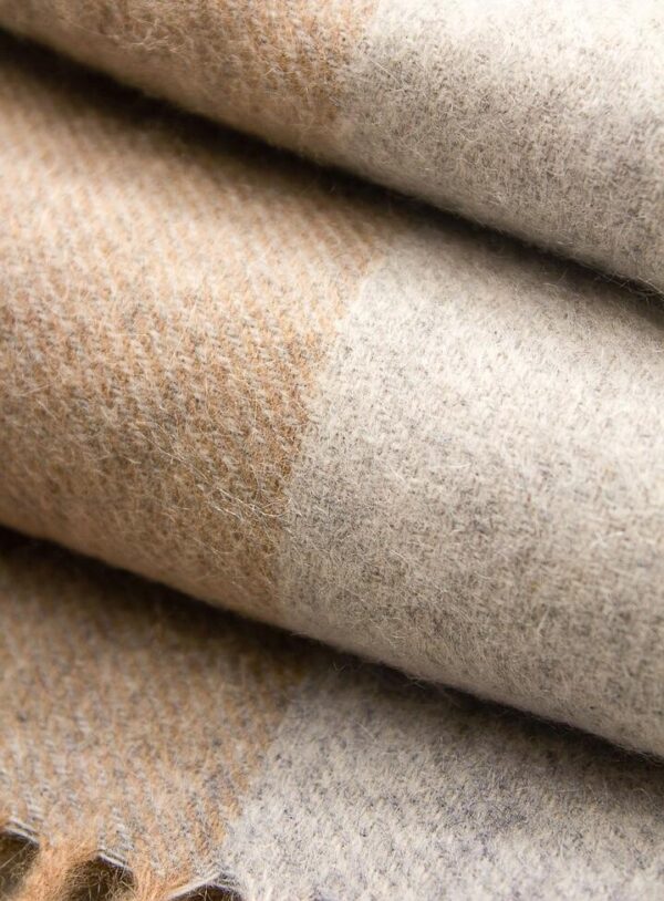 Tan & Grey Pure Wool Scarf  - Peter Jackson