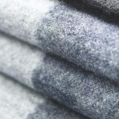 Navy & Grey Colour Block Pure Silk Scarf  - Peter Jackson
