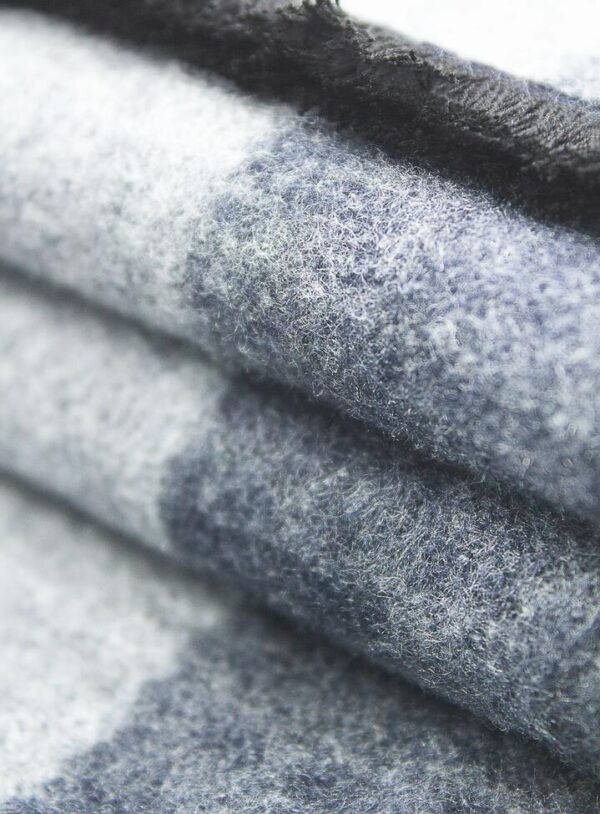 Navy & Grey Colour Block Pure Silk Scarf  - Peter Jackson