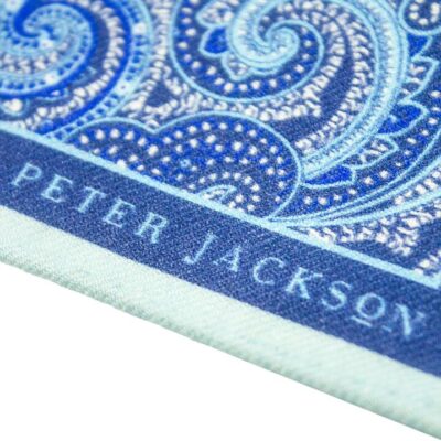 Azure Paisley Pocket Square  - Peter Jackson
