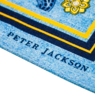 Azure Paisley Garden Pocket Square  - Peter Jackson