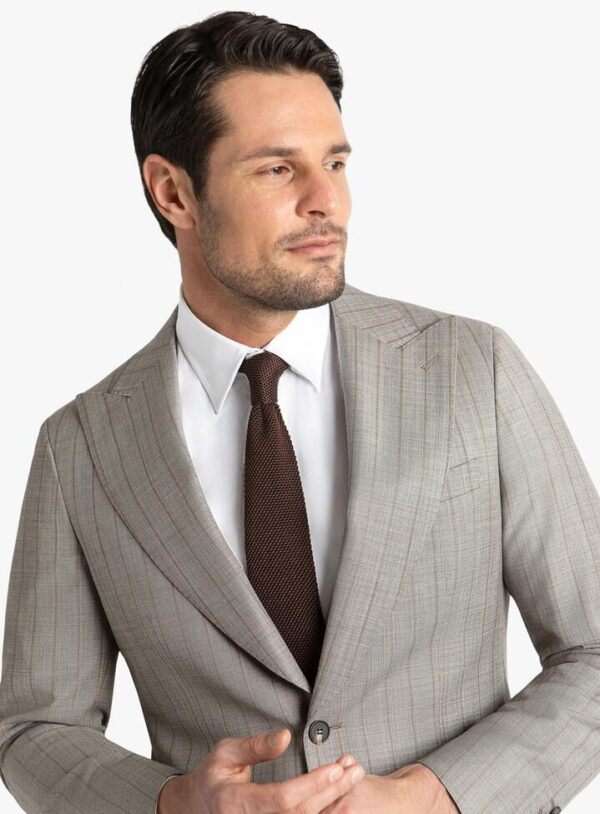Positano Taupe Pinstripe Suit  - Peter Jackson