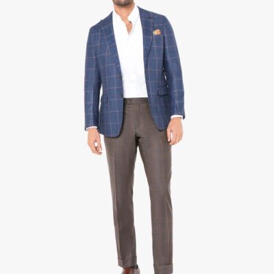 Portici Indigo Mulberry Check Jacket  - Peter Jackson