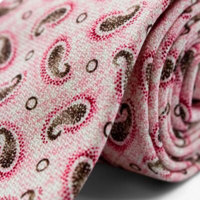 Bottinelli Italian Silk Tie: Pink Paisley Elegance  - Peter Jackson