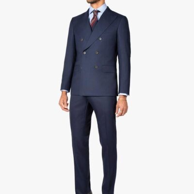 Positano Twill Double Breasted Navy Suit Jacket  - Peter Jackson
