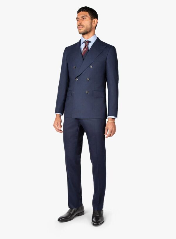 Positano Twill Double Breasted Navy Suit Jacket  - Peter Jackson