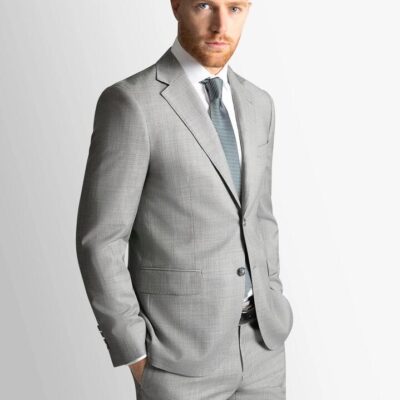 Silver Sharkskin Signature 2-Piece Suit  - Peter Jackson