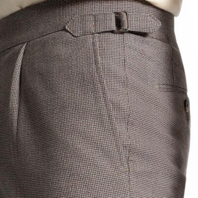 Sienna Puppytooth Chocolate Brown Trousers 80 - Peter Jackson